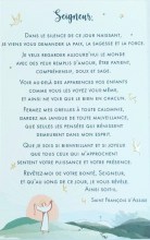 Image en vernis selectif avec la prière : "Seigneur dans le silence de ce jour naissant...."